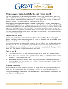 Helping your preschool child cope with a death