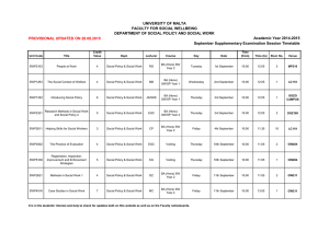September Supplementary Examination Session Timetable