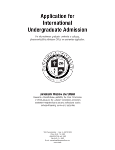 Application for International Undergraduate Admission