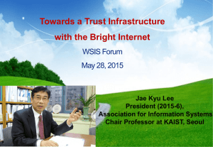 Towards a Trust Infrastructure with the Bright Internet WSIS Forum May 28, 2015