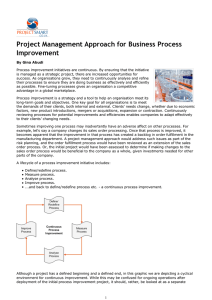 Project Management Approach for Business Process Improvement