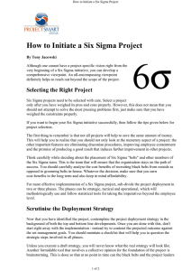 How to Initiate a Six Sigma Project