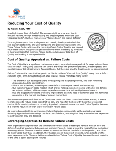 Reducing Your Cost of Quality
