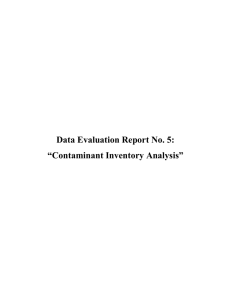 Data Evaluation Report No. 5: “Contaminant Inventory Analysis”
