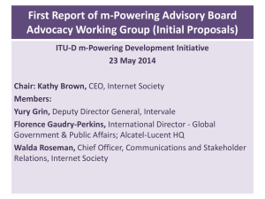 First Report of m-Powering Advisory Board Advocacy Working Group (Initial Proposals)