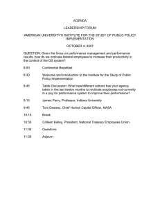 AGENDA  LEADERSHIP FORUM AMERICAN UNIVERSITY’S INSTITUTE FOR THE STUDY OF PUBLIC POLICY