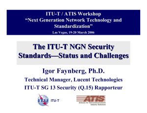 The ITU - T NGN Security Standards