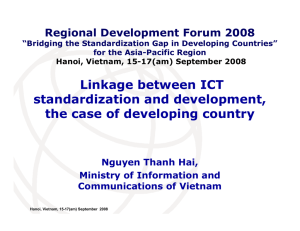 Linkage between ICT standardization and development, the case of developing country