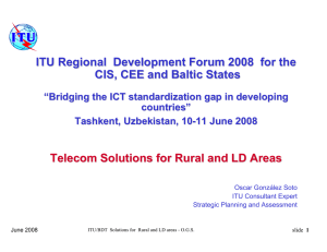 ITU Regional  Development Forum 2008  for the