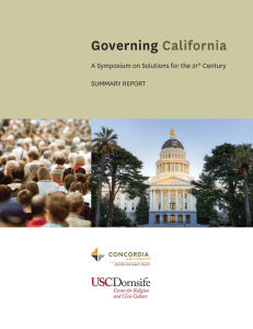 Governing  California A Symposium on Solutions for the 21