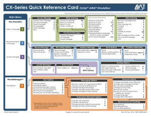 CX–Series Quick Reference Card Octel ARIA