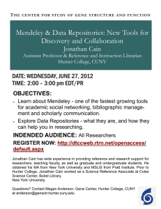 Mendeley &amp; Data Repositories: New Tools for Discovery and Collaboration Jonathan Cain