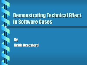 Demonstrating Technical Effect in Software Cases By Keith Beresford