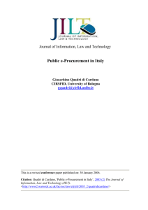Public e-Procurement in Italy  Journal of Information, Law and Technology