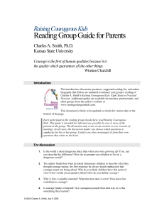 Reading Group Guide for Parents Raising Courageous Kids Charles A. Smith, Ph.D.