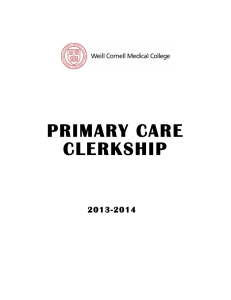 PRIMARY CARE CLERKSHIP  2013-2014