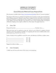 AMERICAN UNIVERSITY General Education Program  General Education Wild Card Course Proposal Form