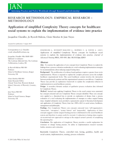 Application of simplified Complexity Theory concepts for healthcare