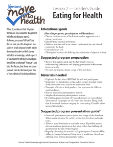 Eating for Health Lesson 2 — Leader’s Guide Educational goals