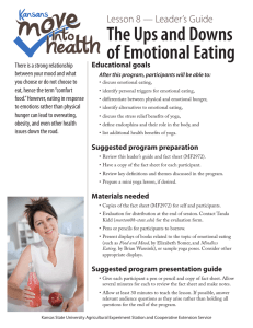 The Ups and Downs of Emotional Eating Lesson 8 — Leader’s Guide
