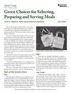 Green Choices for Selecting, Preparing and Serving Meals Fact Sheet
