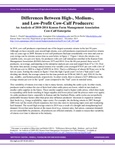 Differences Between High-, Medium-, and Low-Profit Cow-Calf Producers: Cow-Calf Enterprise