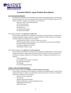Extension District Agent Position Descriptions