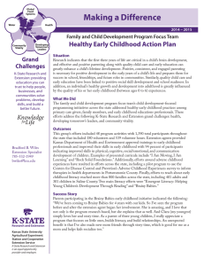 Making a Difference Healthy Early Childhood Action Plan Grand
