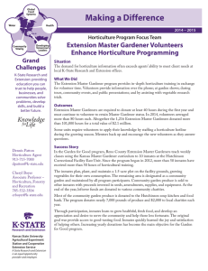 Making a Difference Extension Master Gardener Volunteers Enhance Horticulture Programming Grand