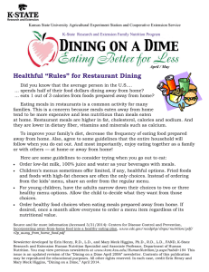 Healthful “Rules” for Restaurant Dining