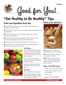 Good for You! “Eat Healthy to Be Healthy” Tips
