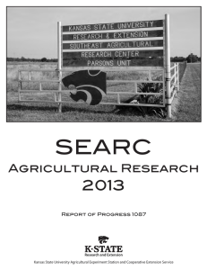 SEARC 2013 Agricultural Research Report of Progress 1087