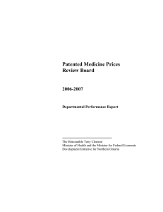 Patented Medicine Prices Review Board 2006-2007 Departmental Performance Report