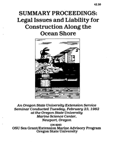 SUMMARY PROCEEDINGS: Legal Issues and Liability for Construction Along the Ocean Shore
