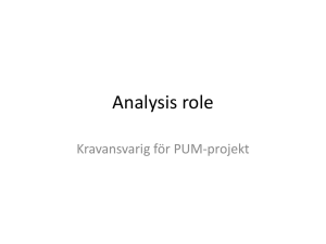 Analysis role Kravansvarig för PUM-projekt