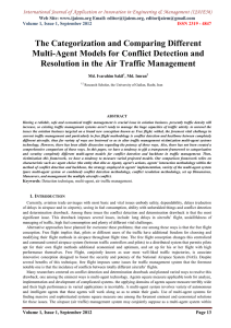 The Categorization and Comparing Different Multi-Agent Models for Conflict Detection and