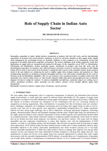 Role of Supply Chain in Indian Auto