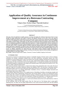 Application of Quality Assurance in Continuous Web Site: www.ijaiem.org Email: ,