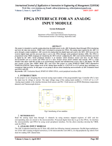 FPGA INTERFACE FOR AN ANALOG INPUT MODULE Web Site: www.ijaiem.org Email: ,