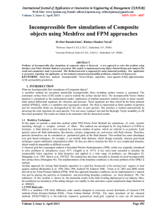 Incompressible flow simulations of Composite objects using Meshfree and FPM approaches