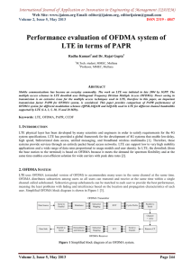 Performance evaluation of OFDMA system of LTE in terms of PAPR