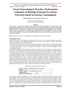 Green Networking in Practice: Performance evaluation of Routing Protocols for ad-hoc