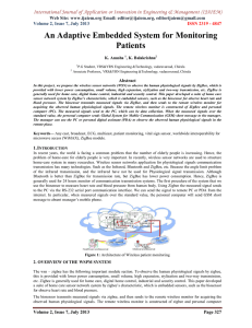 An Adaptive Embedded System for Monitoring Patients Web Site: www.ijaiem.org Email: ,