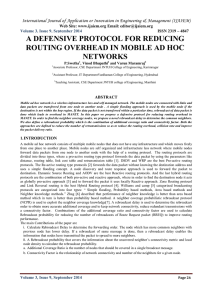 A DEFENSIVE PROTOCOL FOR REDUCING ROUTING OVERHEAD IN MOBILE AD HOC NETWORKS