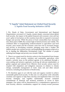 “L’Aquila” Joint Statement on Global Food Security
