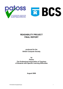 READABILITY PROJECT FINAL REPORT