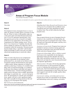Areas of Program Focus Module