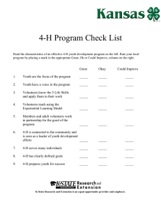 4-H Program Check List