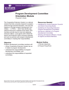 Program Development Committee Orientation Module Resources Needed