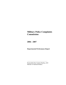 Military Police Complaints Commission 2006 - 2007